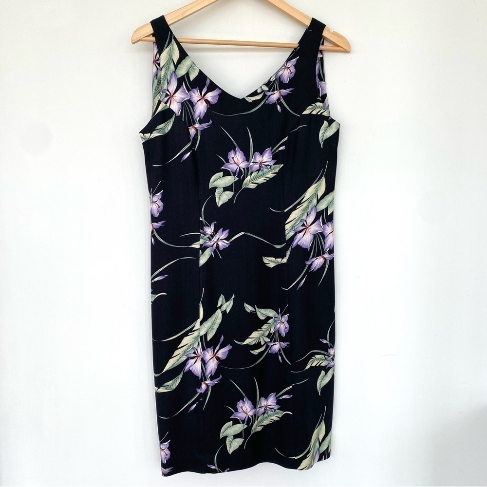 Tommy Bahama fitted sleeveless midi dress, v-neck, floral print, ๐ฏ silk - Picture 4 of 11